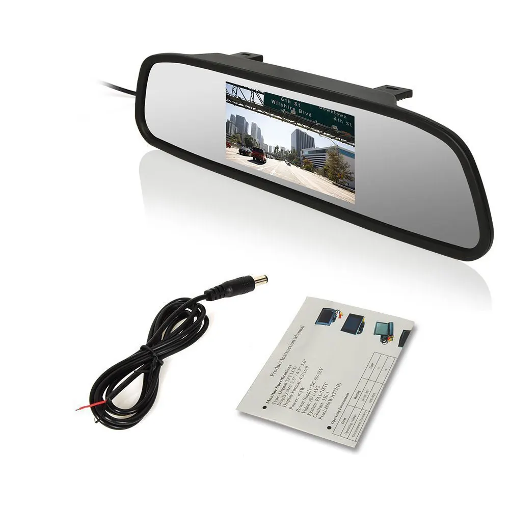 Система помощи при парковке автомобиля 4 3 дюйма цифровое зеркало TFT с ЖК-дисплеем