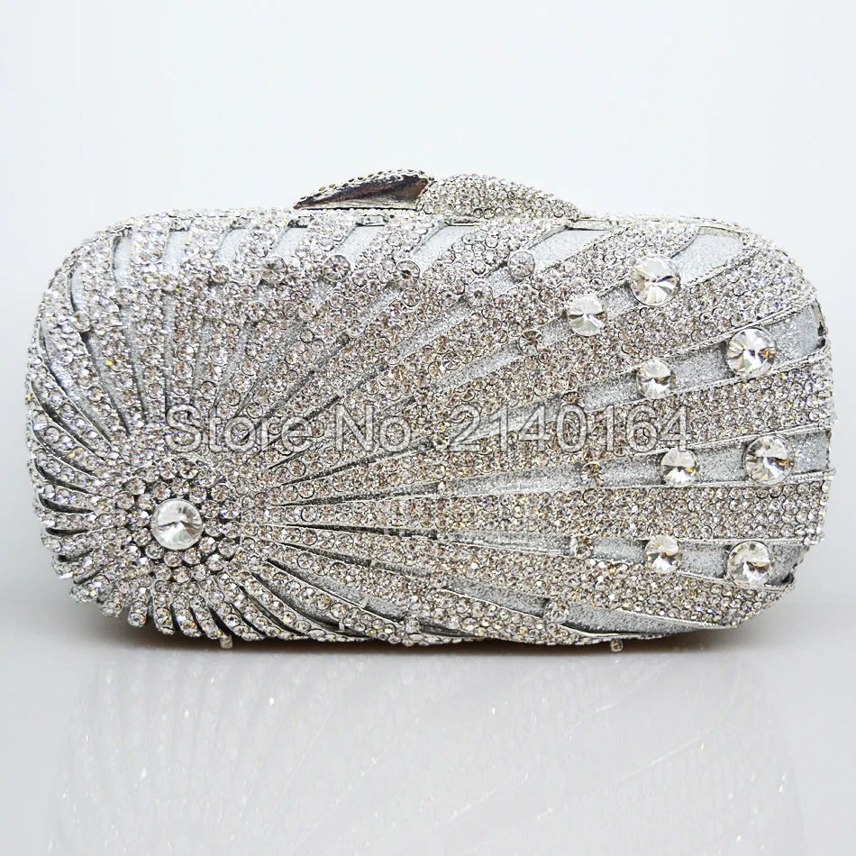 Прекрасный оранжевый роскошный блестящий кристалл камни вечерняя сумка