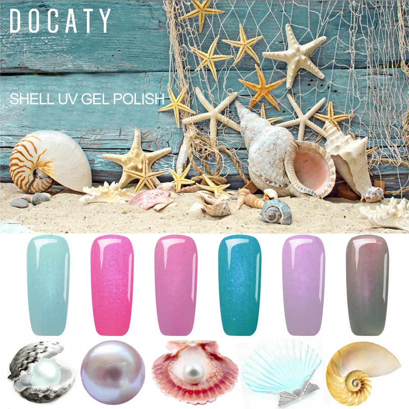 Docaty Everything for Manicure Seashells Gel Varnish Vernis Semi Permanant Uv Led Lamp Poly Set Design Nails | Красота и здоровье