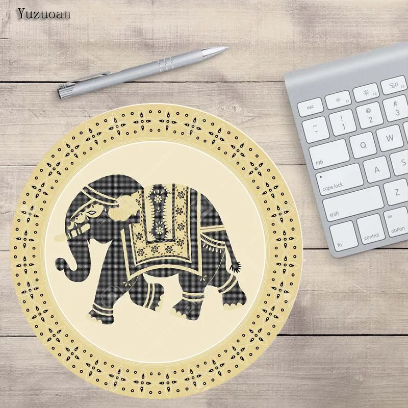 Yuzuoan 3D Print Elephant Art Round Mouse pad Wholesale for computer mouse notbook Custom Mousepad padmouse Gaming Gamer | Компьютеры и