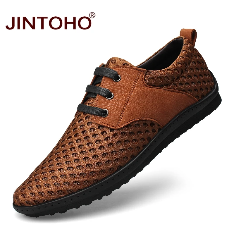 JINTOHO Summer Breathable Brand Men Shoes Casual Mesh High Quality Big Size Flats Fashion Male | Обувь