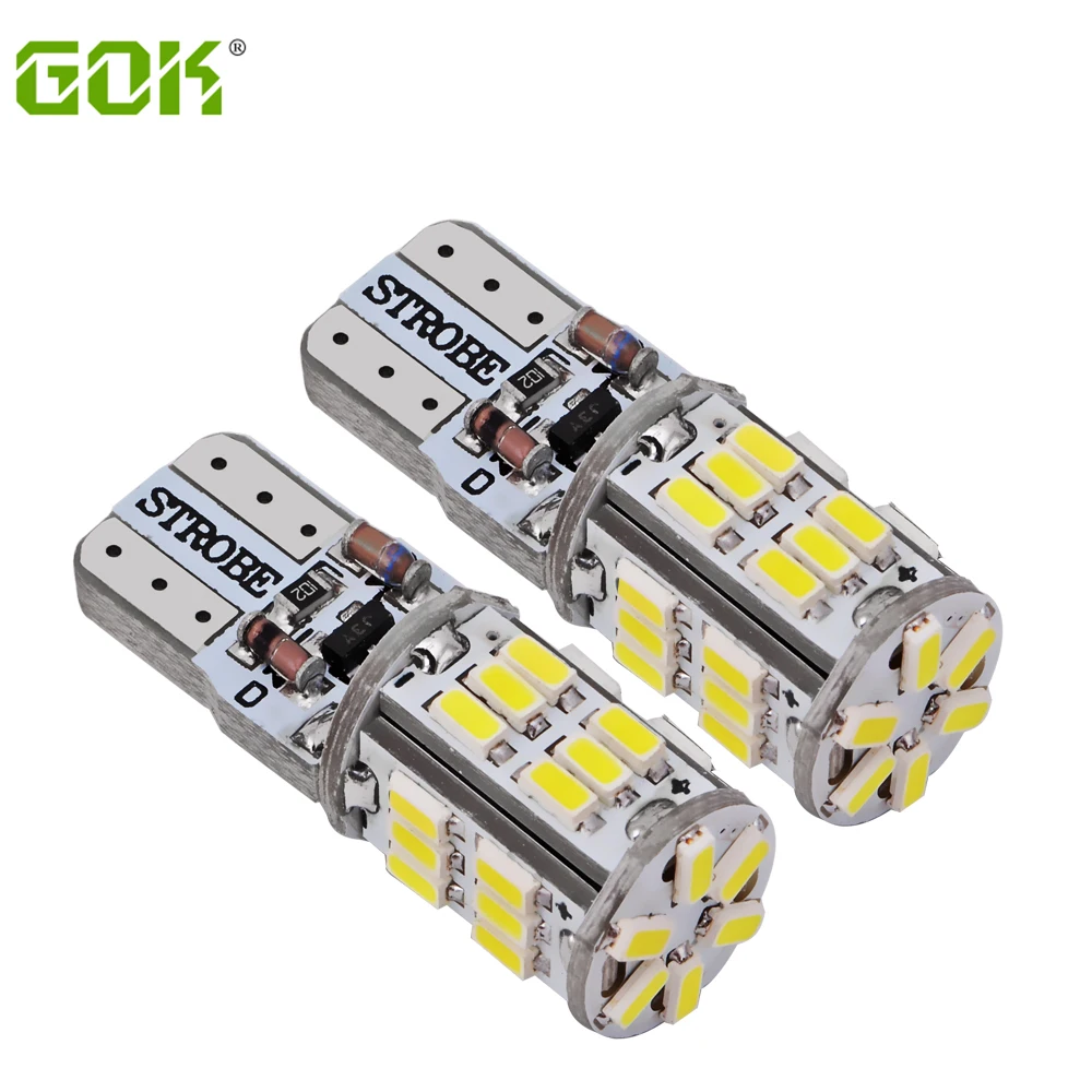 2 шт./лот T10 светодиодная стробоскопическая вспышка W5W 30led 3014 SMD led стойкий блеск +