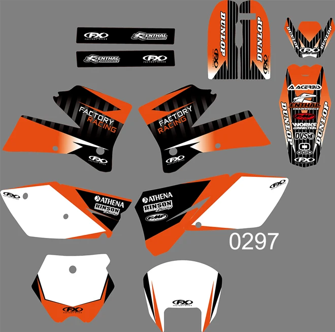 0297 6 видов стилей командная графика фоны наклейки для KTM SX серии 2005 2006 - Цвет: 0297