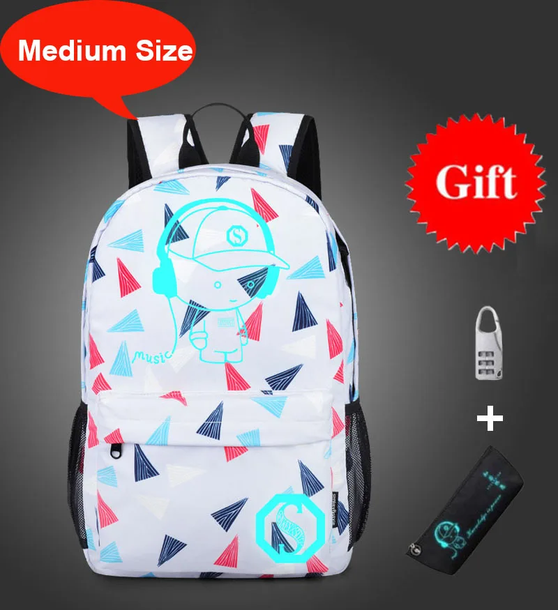 style 22 medium size Антикражные сумки, ночник, детский школьный рюкзак, чехол-карандаш, аниме светящиеся школьные сумки для мальчиков и девочек, школьная сумка - Цвет: style 22 medium size
