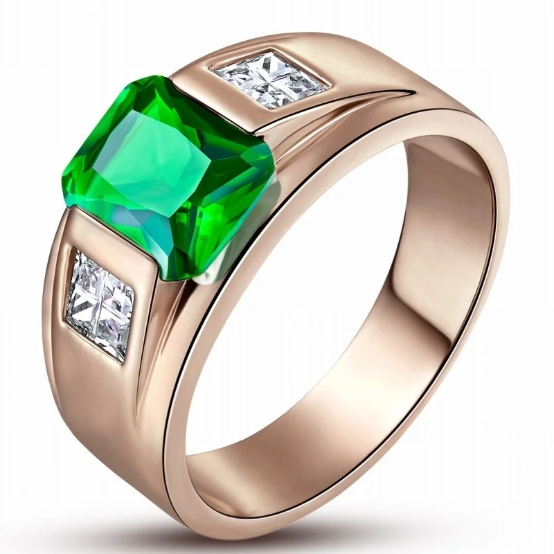 3.2CT Размеры 8 до 15 ювелирные изделия гранат циркон камни 10KT мужские позолоченное