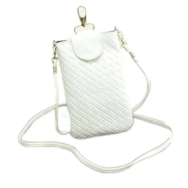 2019 вязаная сумка для телефона в Корейском стиле многоцветная через плечо модная