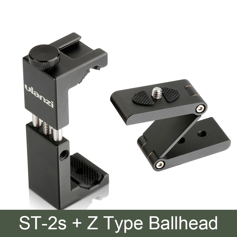With Z type Ball Hea Ulanzi ST-02S алюминиевый штатив для телефона вращающийся вертикальный горизонтальный зажим держателя телефона w Холодный башмак крепление для iPhone X 8 7 Plus - Цвет: With Z type Ball Hea