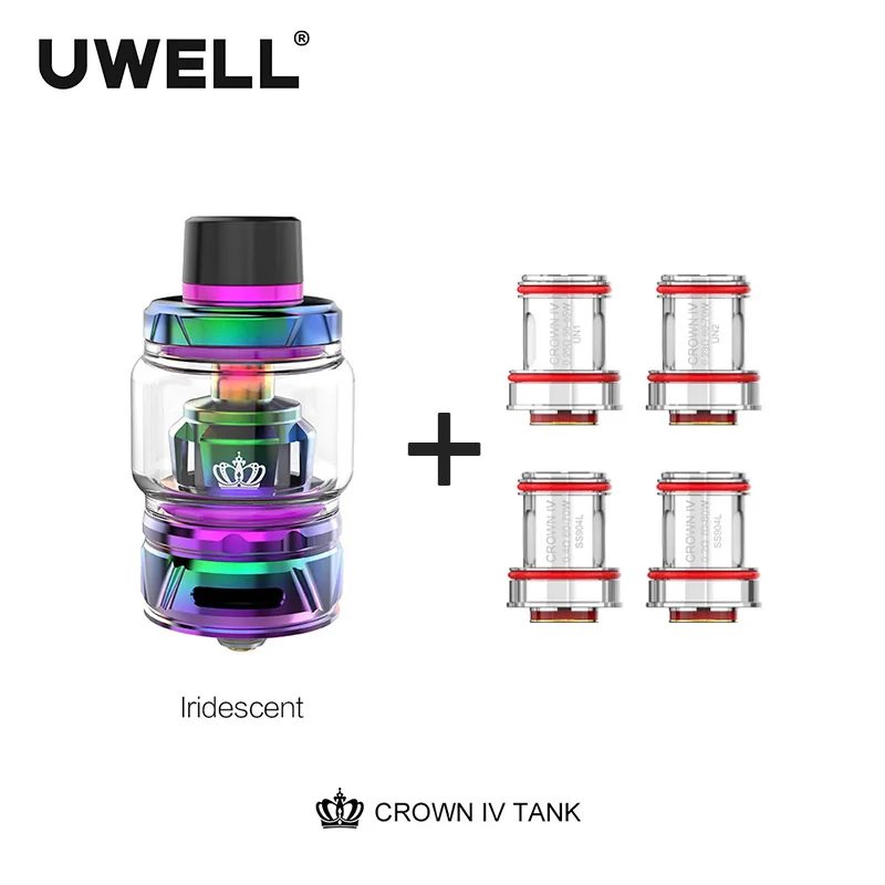 UWELL Crown 4 Tank With Dual SS904L 0.2/0.4/0.23 ohm Coil 6ml 55W-80W Vape IV Atomizer Subtank E-cigarette Vaporizer | Электроника