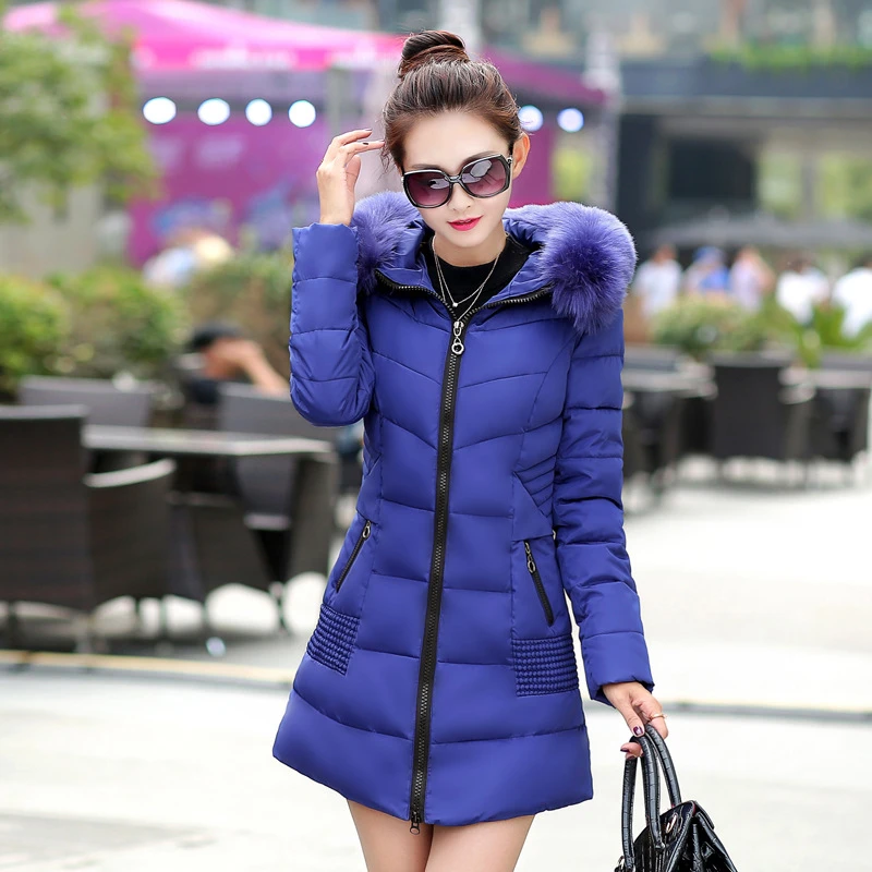 Новинка 2017 зимняя женская мода большой меховой воротник с капюшоном хлопковой