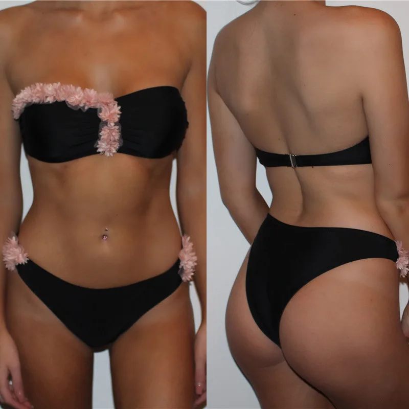 Sorrynam сексуальная 3d цветочные лоскутная bikinis купальники женщины одно плечо
