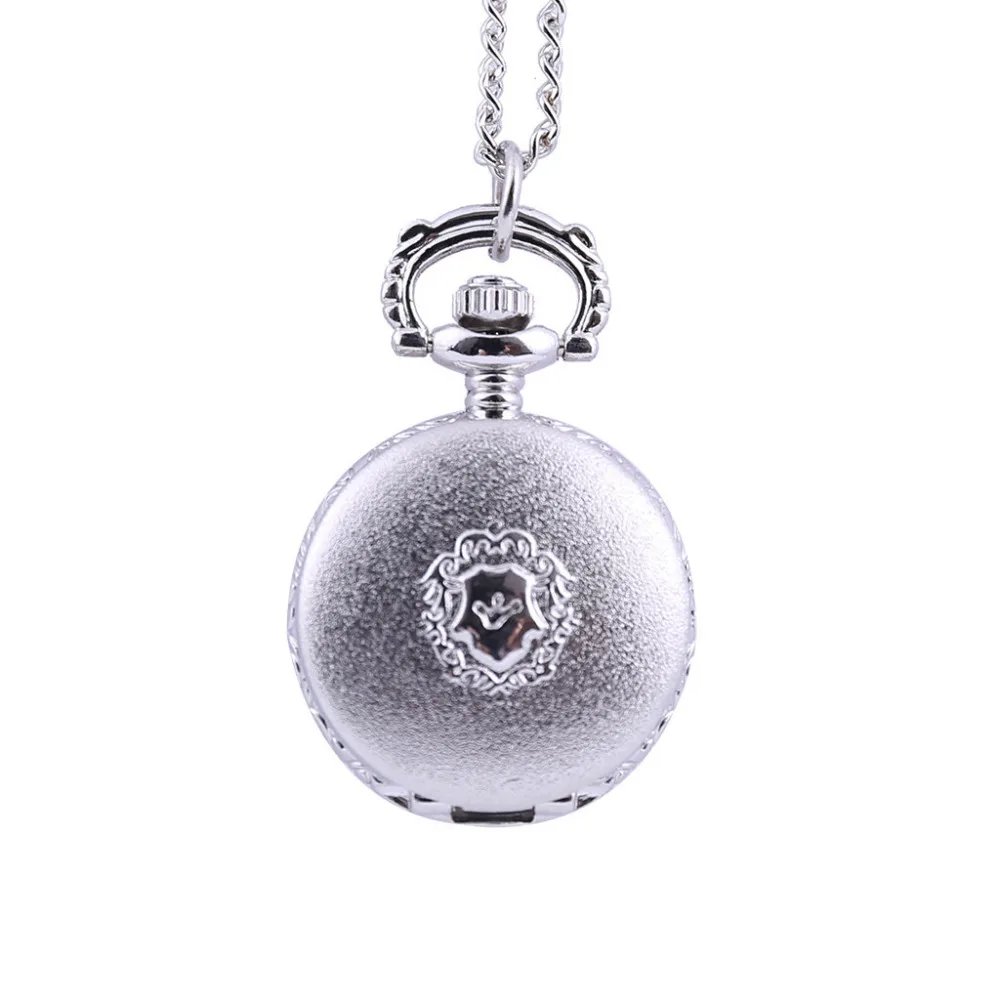 Гладкий черный/серебристый чехол кварцевые карманные часы Полный Охотник