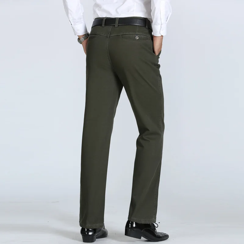 Модные мужские повседневные брюки зимние прямые плотные однотонные Мягкие