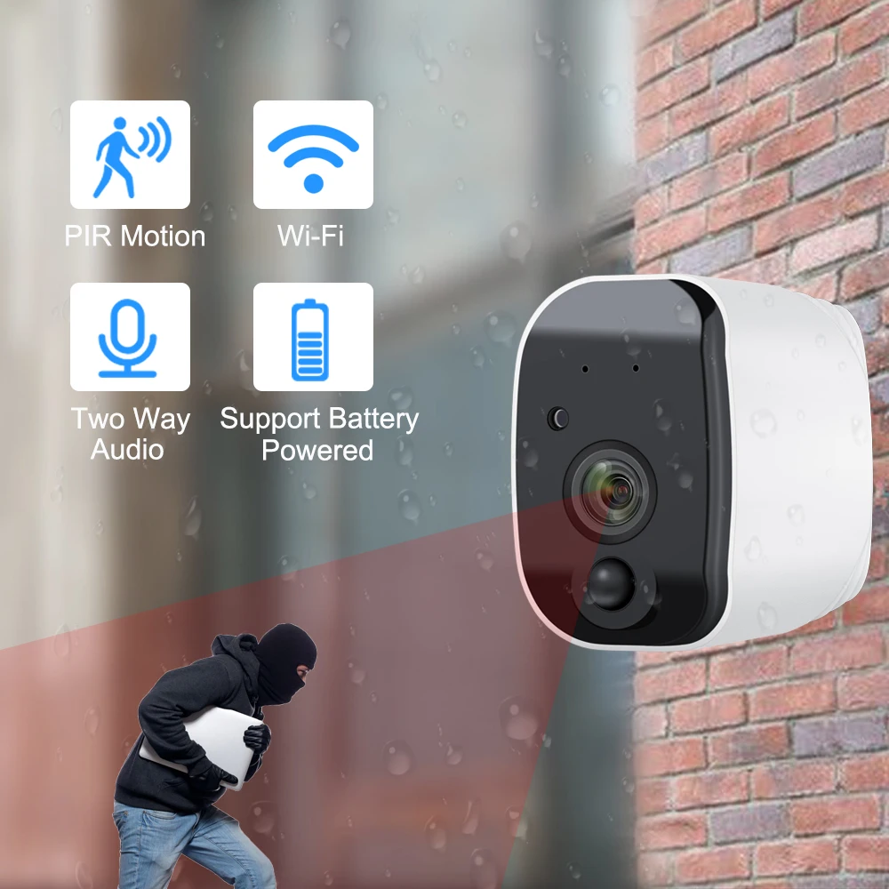 Уличная 1080P HD WiFi камера двухсторонняя аудио поддержка литиевая батарея беспроводная ip-камера Водонепроницаемая камера видеонаблюдения низкая мощность