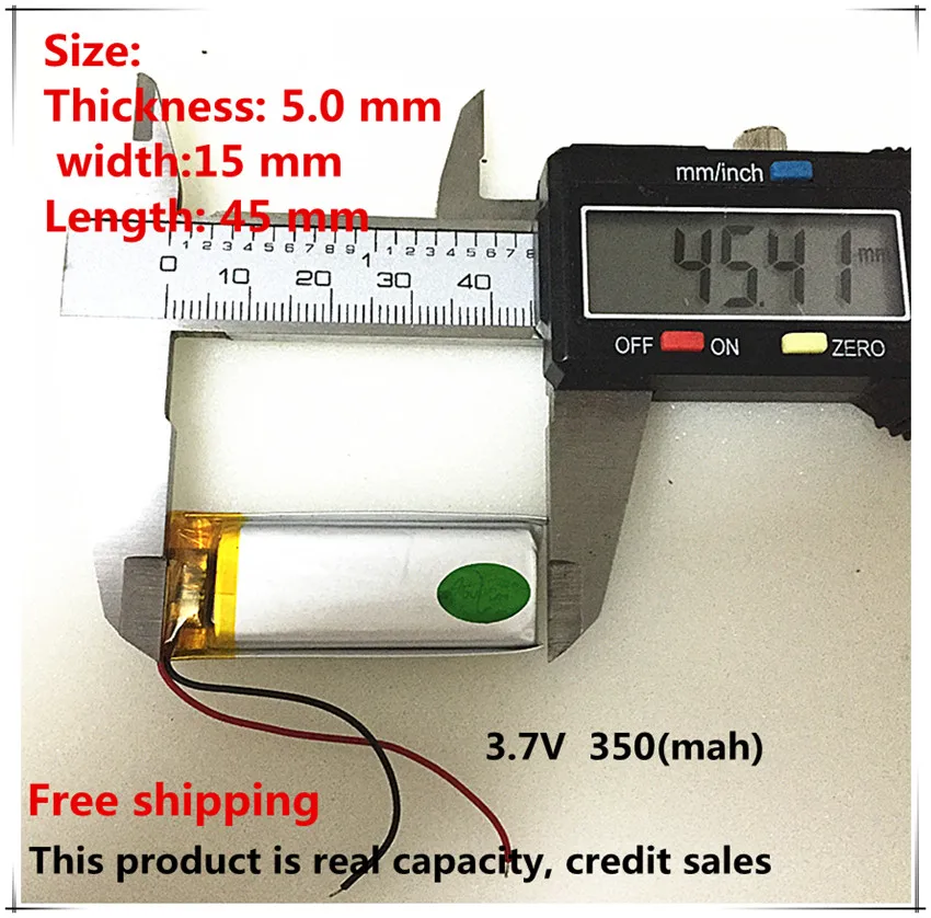Размер 501545 3 7 V 350mah литий полимерный аккумулятор с защитной платой для MP3 MP4 GPS