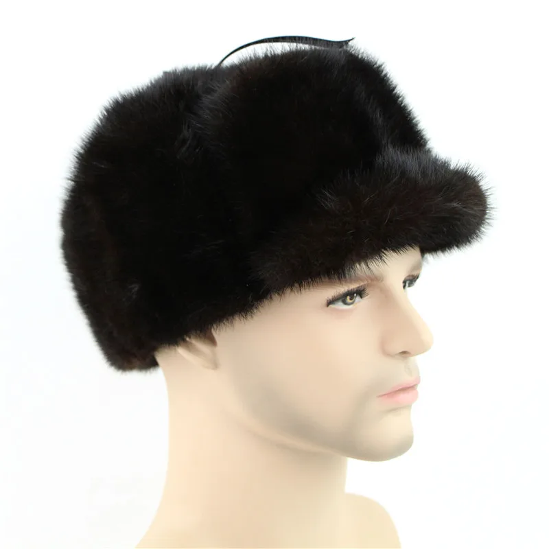 Новинка 2020 мужская шапка из натурального цельного меха норки Высококачественная