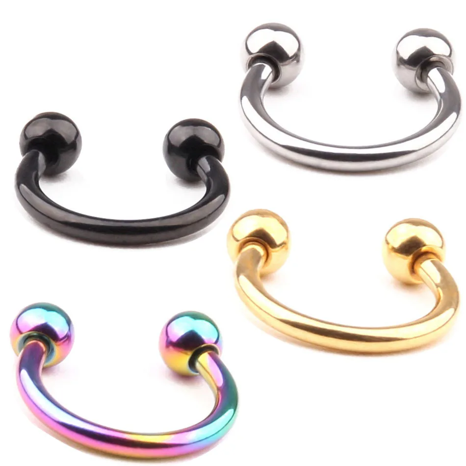 LOULEUR 1 шт. поддельные перегородки кольцо для пирсинга носа Nez Gauge Horseshoe G23 титановые