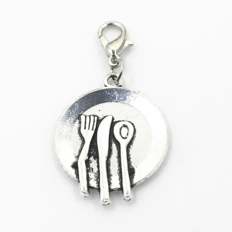 Лидер продаж 10 шт./лот обеденная тарелка подвесные шармы с застежкой карабином