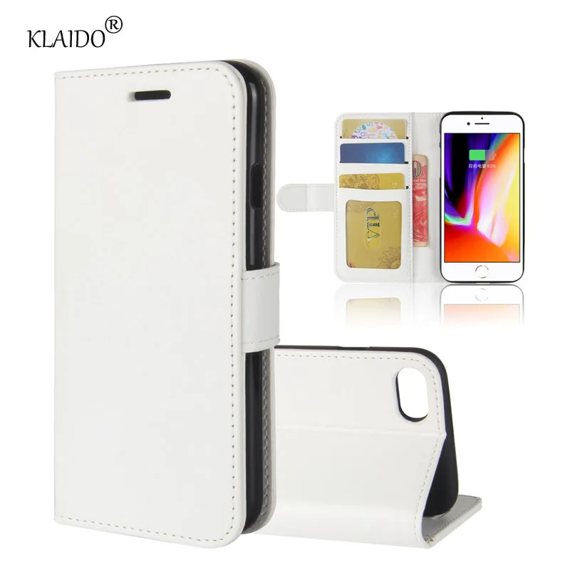Klaido для apple iphone 8 чехол Шелк Кожа силиконовые откидная крышка Plus с подставкой