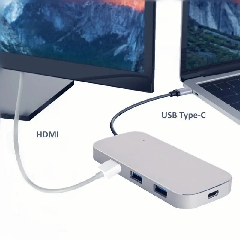 Baolyda USB 3 1 Тип-C концентратор HDMI RJ45 Ethernet адаптер 4 K Thunderbolt C с TF считыватель SD карт