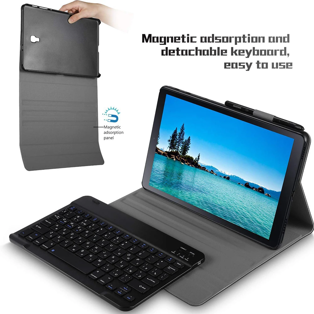Кожаный чехол для Samsung Galaxy Tab S5e 10 5 ''SM-T720 SM-T725 с подсветкой и русской английской