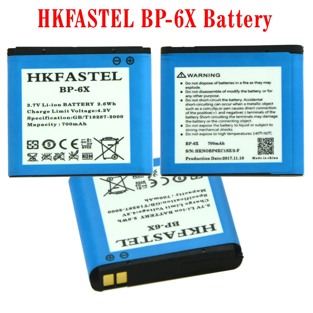 HKFASTEL Новый BP 6X литий ионный аккумулятор для мобильного телефона Батарея Nokia 8800 8860