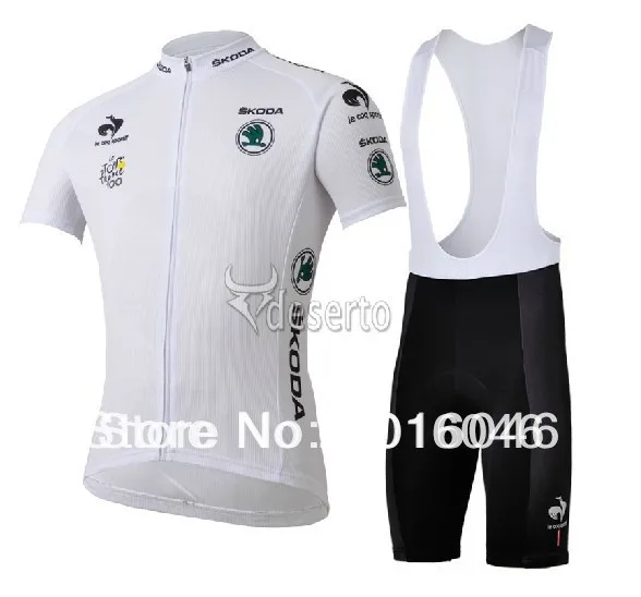 Hot sale new 2013 white Franch Pro Team cycling jersey with bib shorts wear bike maillot clothing | Спорт и развлечения