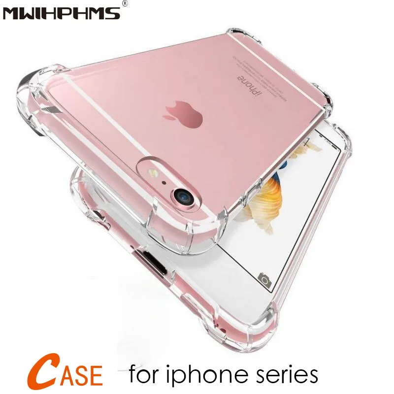 Противоударный прозрачный силиконовый чехол из ТПУ для iphone7 8 7/8 plus телефона iPhone 6
