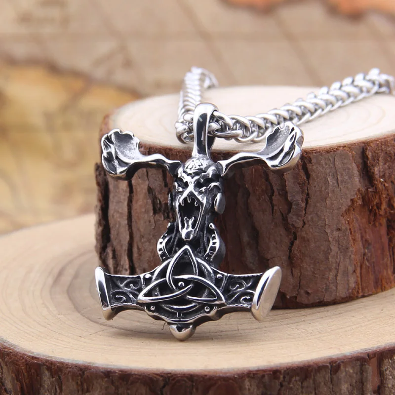316 из нержавеющей стали викингов ожерелье с подвеской в форме оленя руной Odin fit man