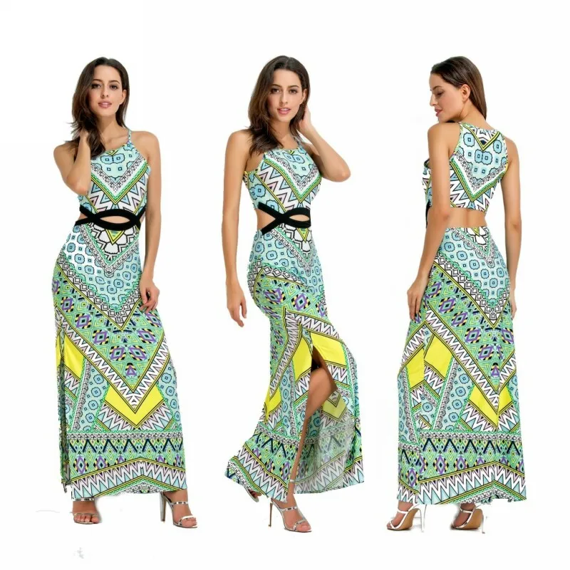 Ilishop цветочным принтом Длинное платье 2017 женская обувь макси платья vestidos