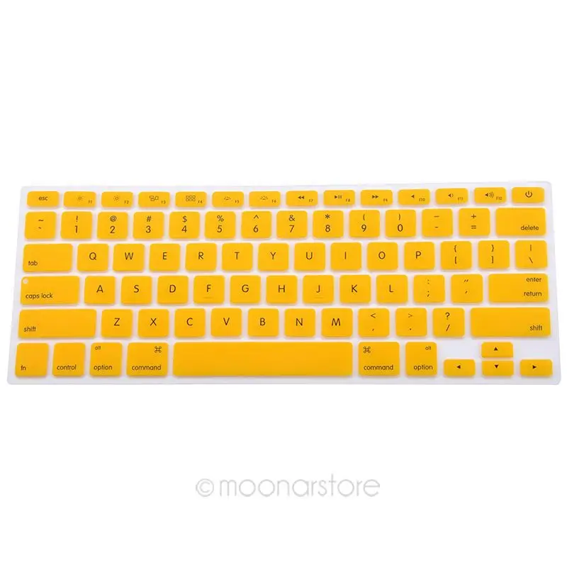 9 цветов, силиконовый чехол для клавиатуры, защитный чехол для Apple Macbook Pro MAC 13 15 Air 13, мягкие наклейки на клавиатуру - Цвет: Цвет: желтый