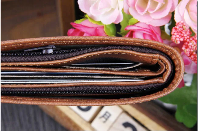 Винтажные мужские кошельки классический двойной короткий кошелек из