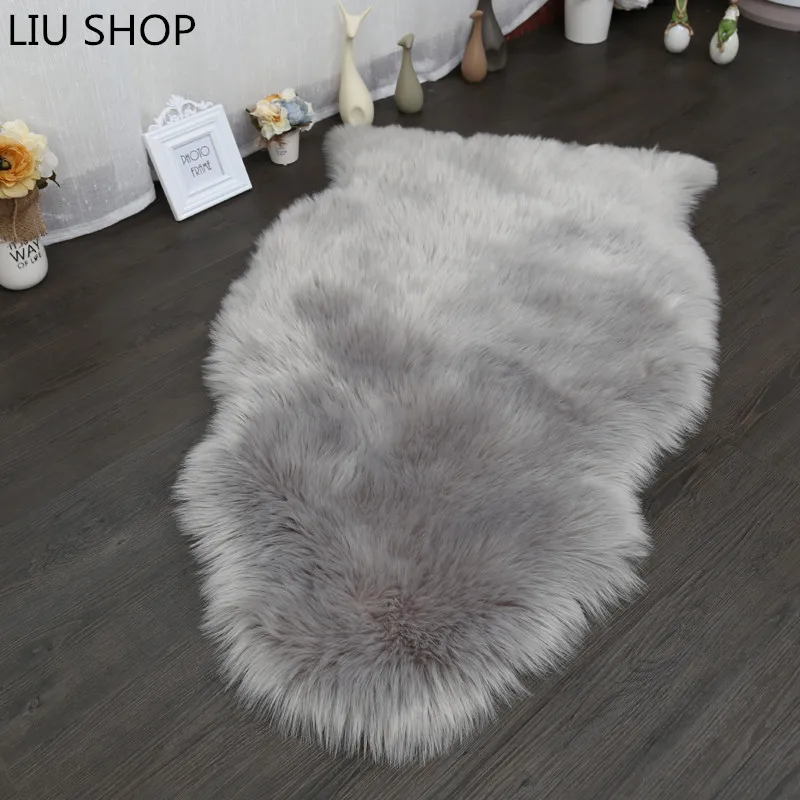 LIULong Faux Fur SHEEP RUG Artificial Skin Fluffy Chair Seat Sofa Cover Carpet Mat Area Rug Living Bedroom Home Decoration White | Дом и сад
