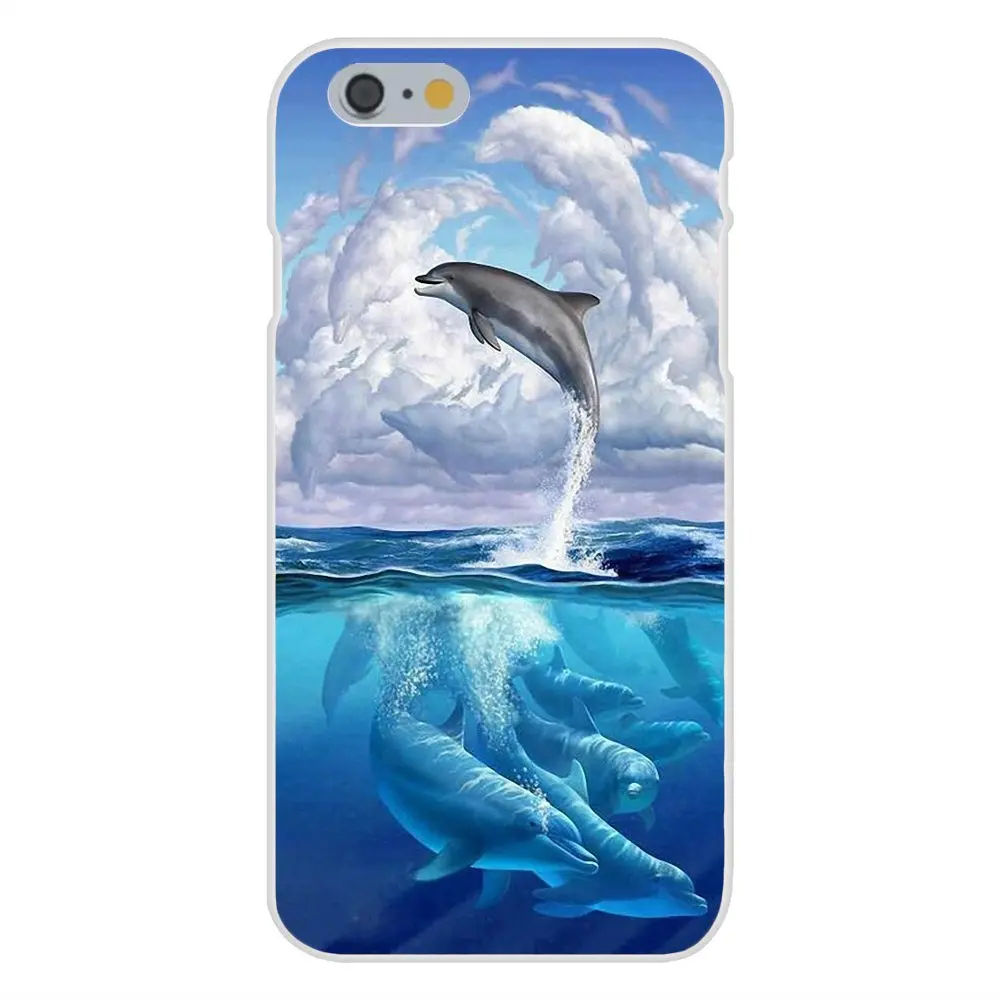 Милый синий дельфин море для Apple iPhone 4 4S 5 5C 5S SE 6 6S 7 8 Plus X XS Max XR Модный Дизайн чехол