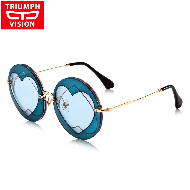 Женские круглые солнцезащитные очки TRIUMPH VISION брендовые дизайнерские с розовым