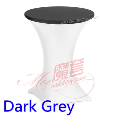 

Dark Grey Colour Spandex Top Cover For Round Cocktail Lycra Tablecloth Wedding Banquet And Party Cocktail Table Decoration Sale
