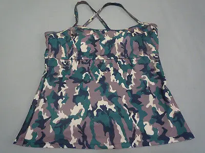 2017 размера плюс Для женщин купальники Армейский зеленый с камуфляжным принтом