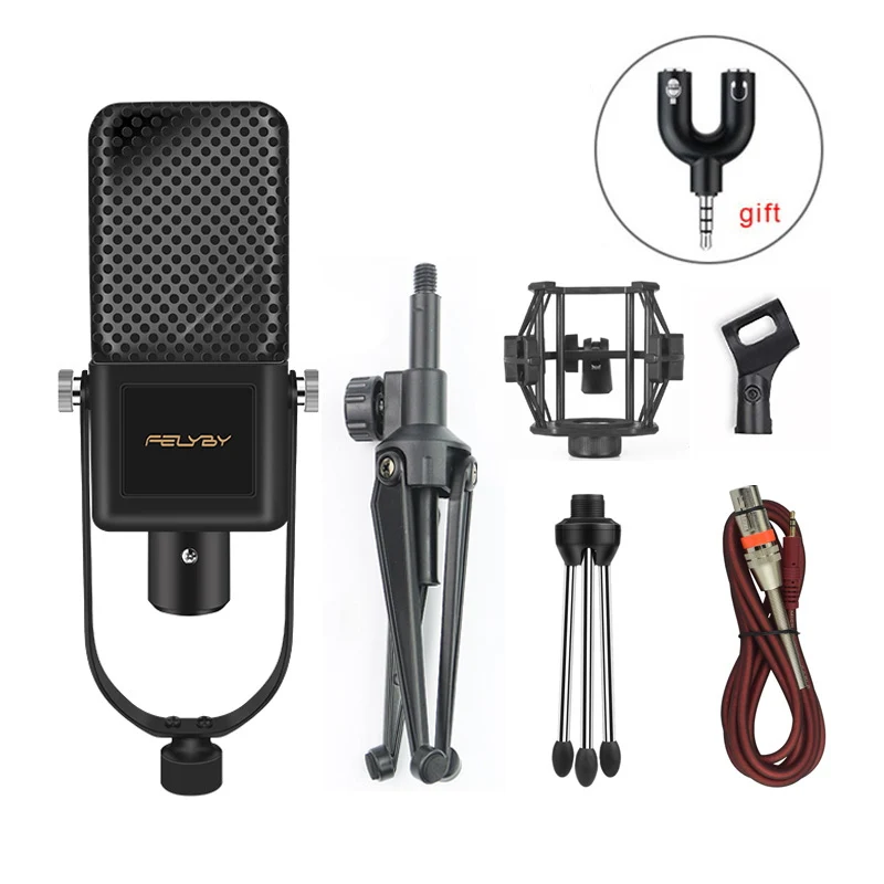 style2 FELYBY BM1000 аудио Студия конденсаторный микрофон для караоке для компьютера/ноутбука/телефона bm 800 Модернизированный микрофон с ударным креплением - Цвет: style2