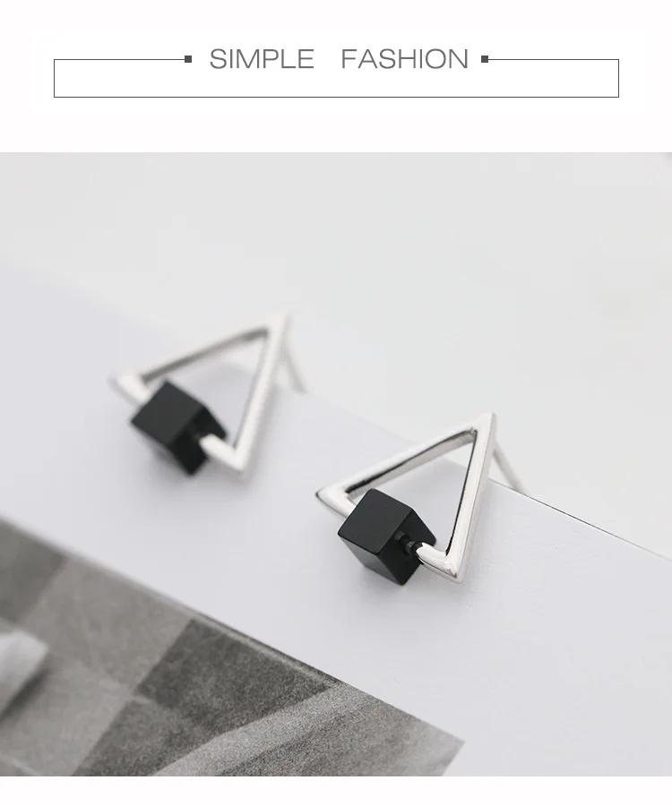 Женские серьги гвоздики геометрической формы из серебра 925 пробы|earrings cat|earring