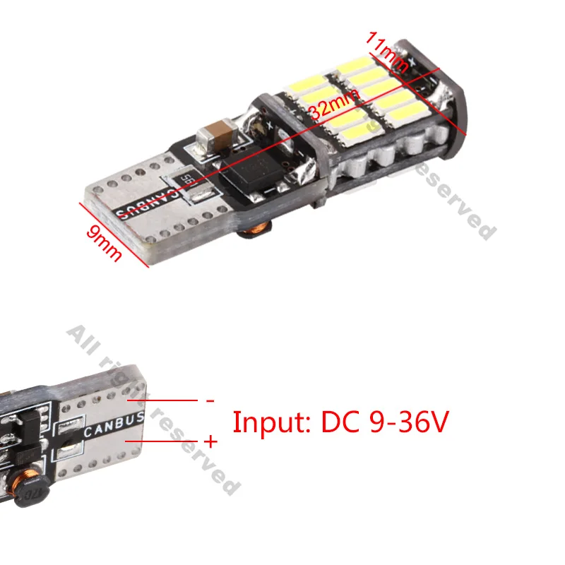 2 шт. W5W T10 светодиодный Canbus 5w5 501 194 автомобильный светильник без ошибок 26SMD