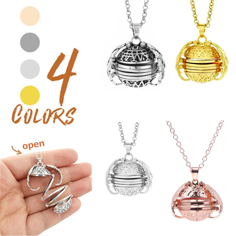 

Xinyao Magic 4 Photo Pendant Memory Floating Locket Necklace Angel Wings Flash Box Fashion Album Box Necklaces
