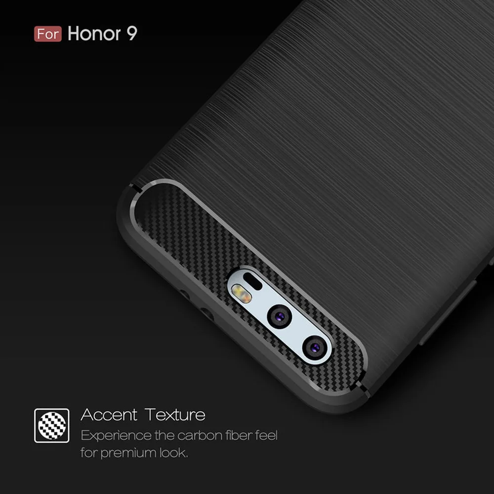 Мягкий силиконовый чехол для Huawei Honor 9 чехлы-бамперы из углеродного волокна с