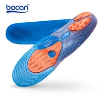 bocan gel insoles shock absorption soft comfortable sport insoles for men and women foot pain plantar fasciitis relief blue