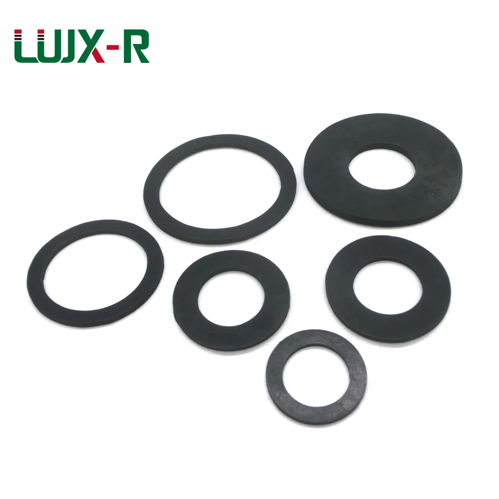 

LUJX-R Thickness 2mm 10pcs Flat Gasket Rubber Black O Type Sealing Rings NBR Plain Washer for Pressure Gauge Waterproof ID5/6mm