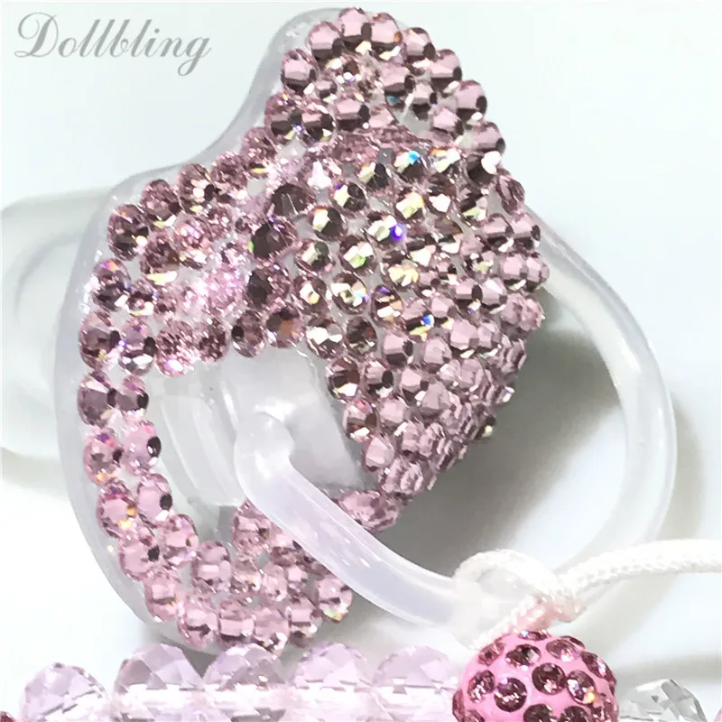 Dollbling розовый кристалл алмаза принцесса пустышка детская соска/соски/пустышка/cocka/chupeta с подходящей шикарной соской зажимы