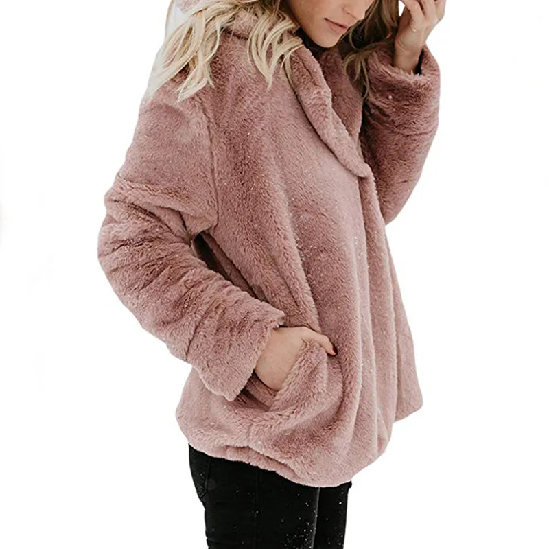 2019 осень зима женский кардиган пальто Теплый мягкий плюш искусственный мех