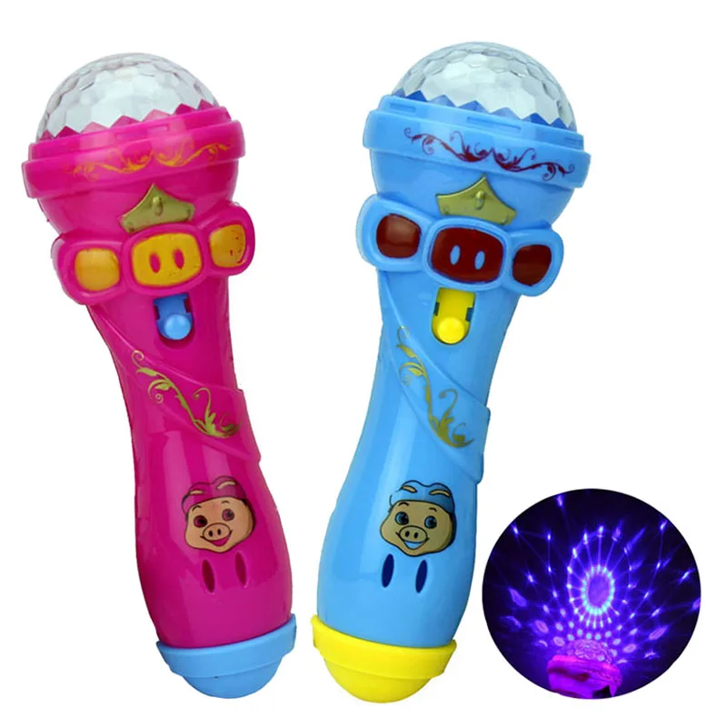 

Mini Lighting Wireless Microphone Model Funny Music Karaoke Cute High Quality Plastics Children Toy Glow In the Dark CL5659
