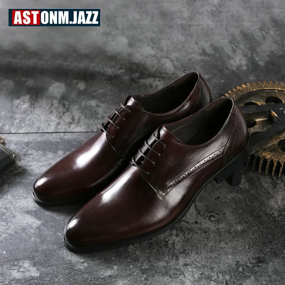 Брендовая обувь мужские повседневные туфли оксфорды из кожи с натуральным
