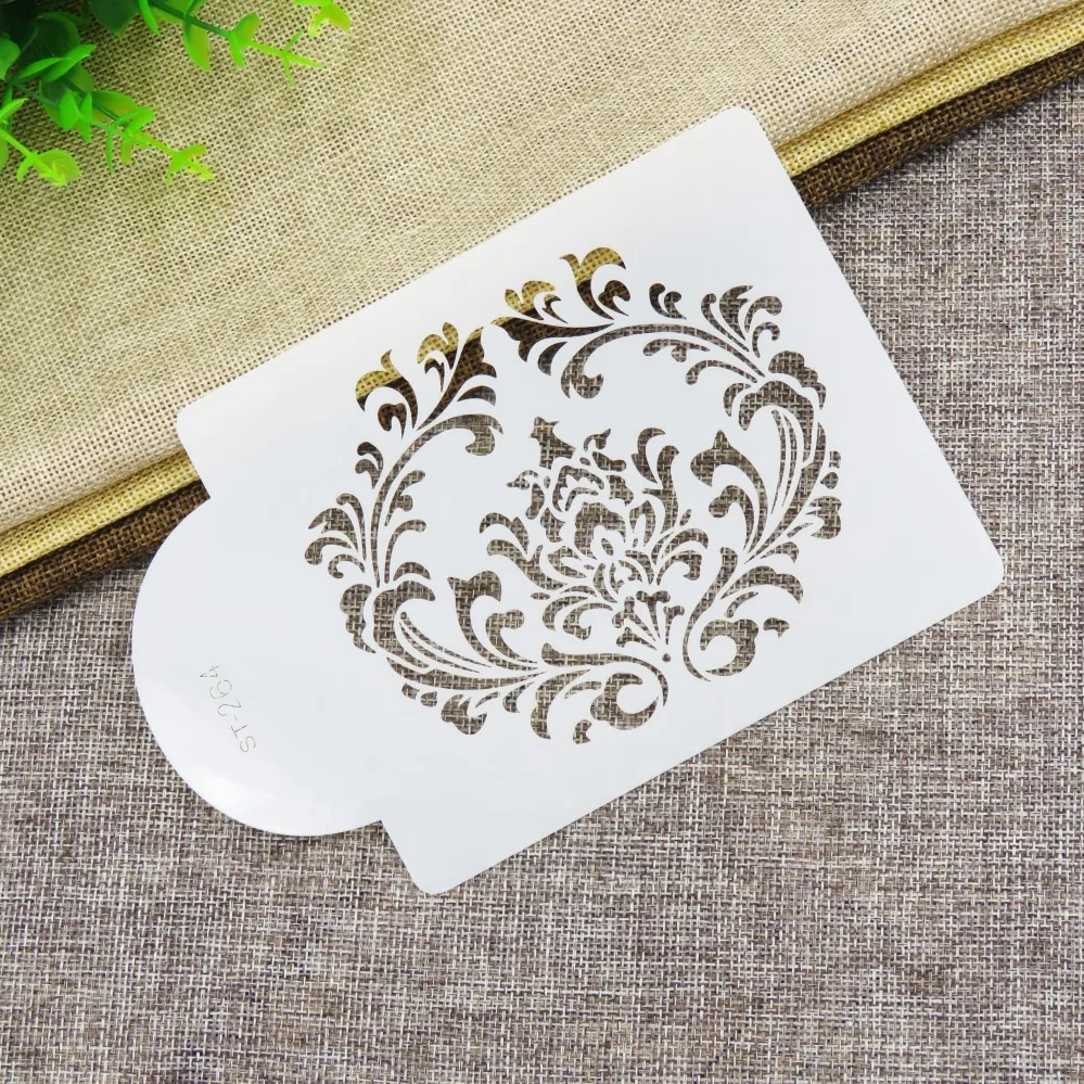 3,7" H x 4,6" W Накладные деревянные ажурные украшения, Дамаск трафарет торта набор торта боковой дизайн трафарет торт границы трафареты набор формы для выпечки ST-264
