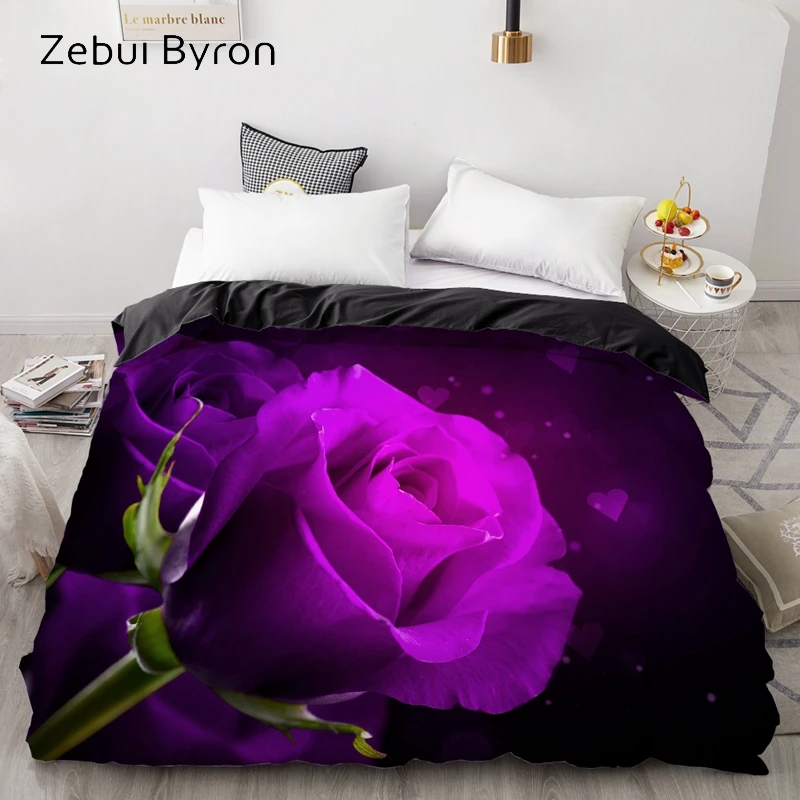 

3D HD Print Custom Duvet Cover,Comforter/Quilt/Blanket case 140x200/220x240/200x200/Queen/King,Bedding Rose Flower,drop ship