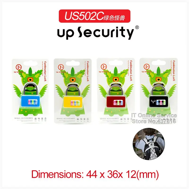 1 шт. 3 значный пароль навесной замок красочный колесо маленький монстр карта